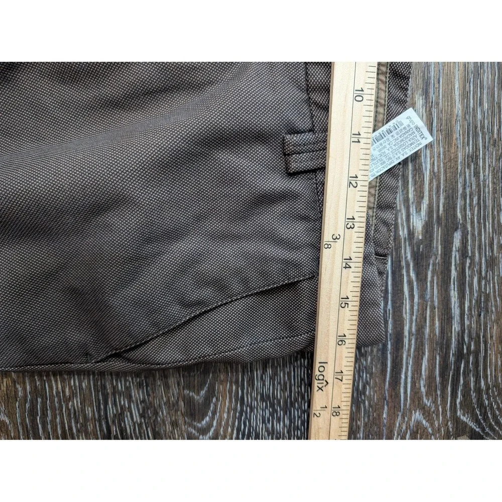Zara Pants Mens 34x31 Brown Slim Fit Micro Print Stretch Chino‎ Casual Geometric